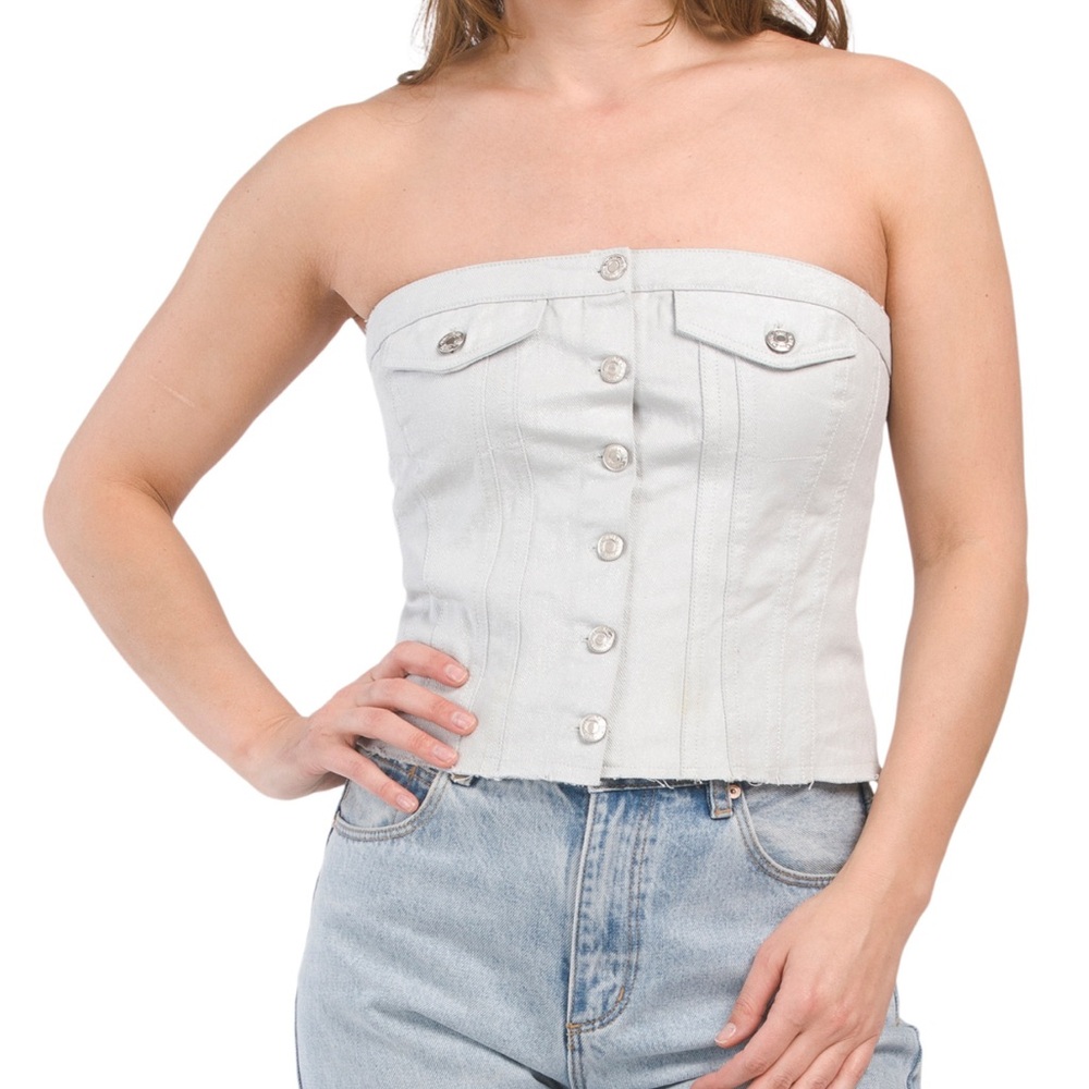 ZARA Button Front Tube Top